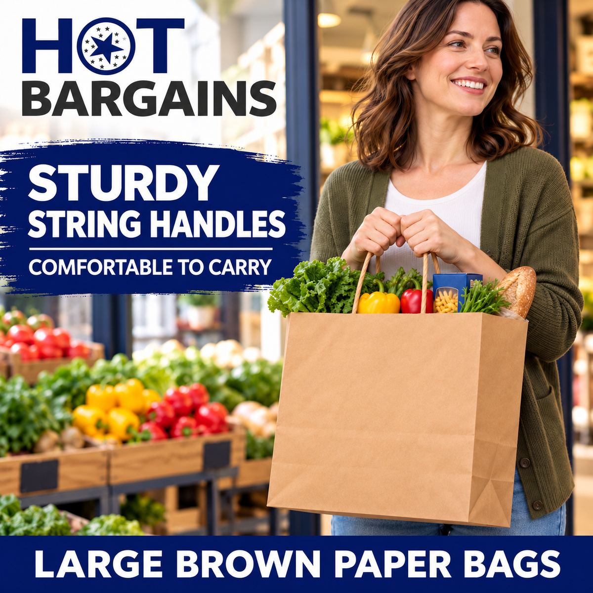 Hot Bargains — 250 X Brown Twisted Paper Bag - Large — photo 3