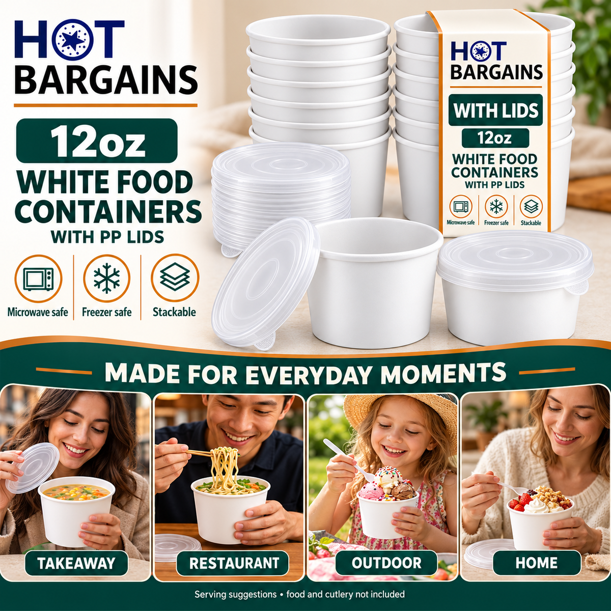 Hot Bargains — 250 x 12oz White Soup Cups + PP Lids — photo 7