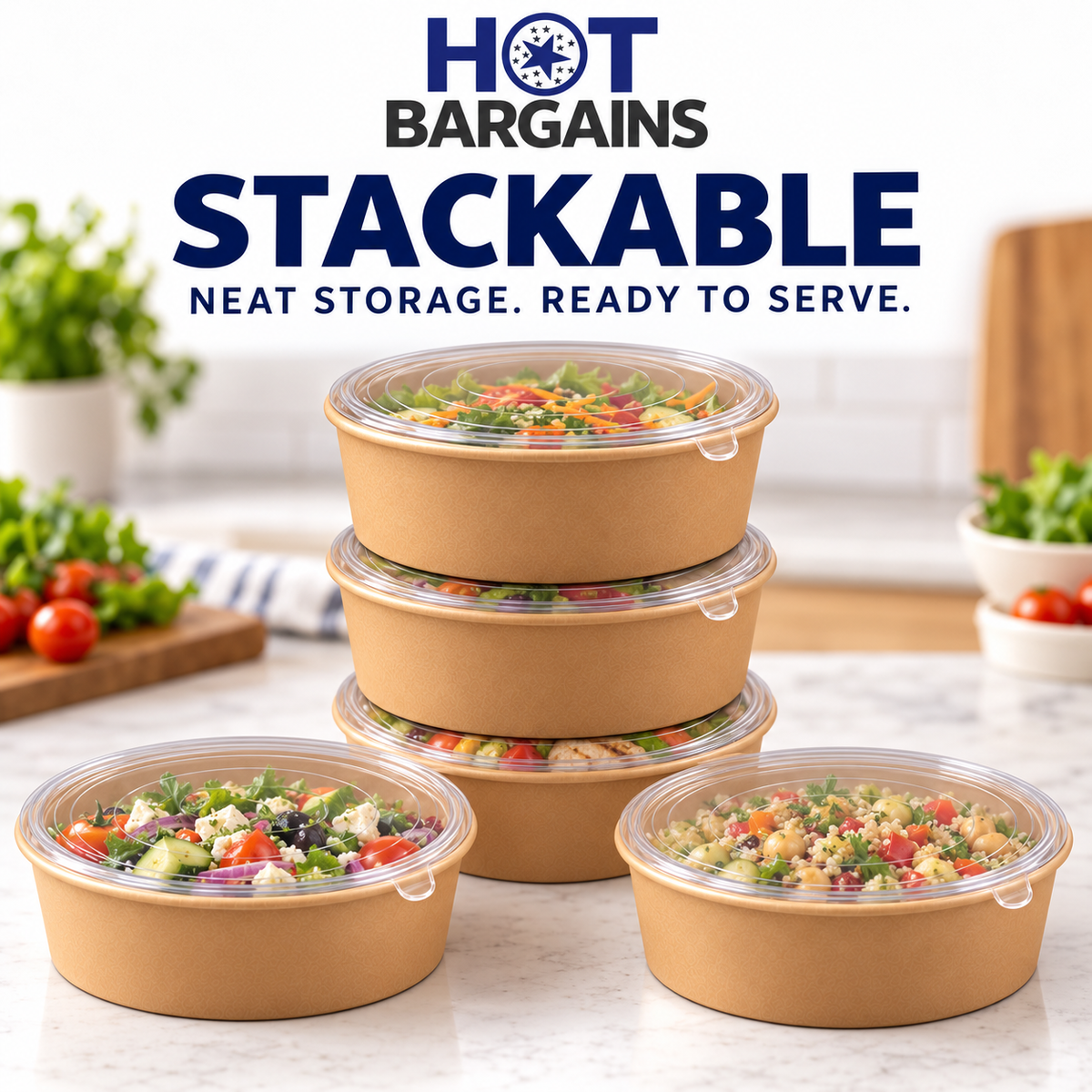 Hot Bargains — 150 X 26oz SALAD BOWL + LIDS — photo 6