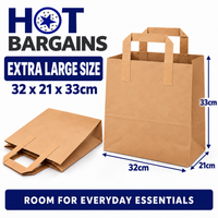 Hot Bargains — 250 X Brown Flat Handle Paper Bag - XL — photo 2