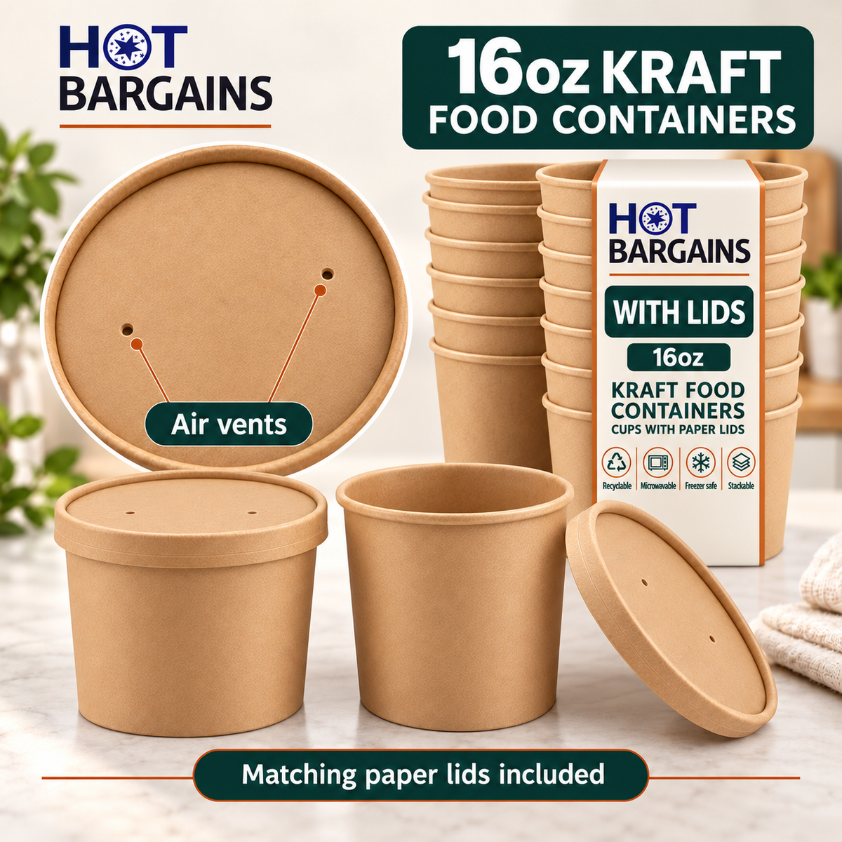 Hot Bargains — 250 x 16oz Brown Soup Cups — photo 2