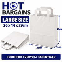 Hot Bargains — 250 X White Flat Handle Paper Bag - Large — photo 2