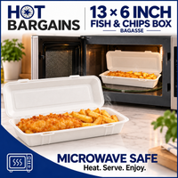 Hot Bargains — 250 X 13 x 6 inch Large FC Bagasse Box — photo 5