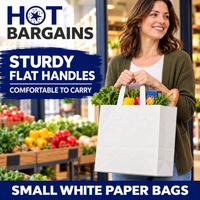 Hot Bargains — 250 X White Flat Handle Paper Bag - Small — photo 3