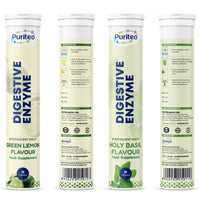 Digestive Enzyme Effervescent – Holy Basil & Green Lemon | 30 Tabs | Digestion & Gut Health Support