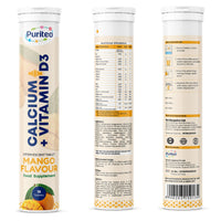 Calcium & Vitamin D3 Effervescent – Strawberry & Mango | 30 Tabs | Joint Support & Bone Strength