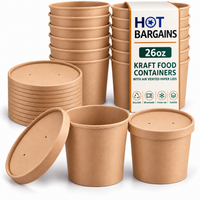 Hot Bargains — 250 x 26oz Brown Soup Cups