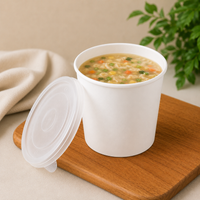 Pack of 250 Brown Kraft Soup Containers with PP Lids Size 8oz/ 12oz and 16oz