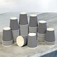 Pack of 500 Disposable Chex Design Kraft Coffee Cups Size 8oz, 12oz & 16oz.