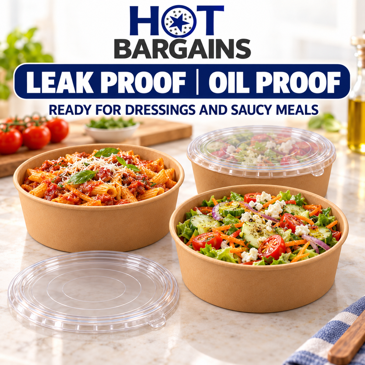 Hot Bargains — 150 X 45oz SALAD BOWL + LIDS — photo 7