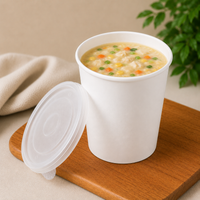 Pack of 250 Brown Kraft Soup Containers with PP Lids Size 8oz/ 12oz and 16oz