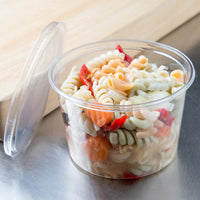 Pack of 250 Clear Round Plastic Takeaway Containers with Lids Available Sizes 8oz, 12oz & 16oz.
