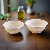 Pack of 200 Corn-Starch Disposable Round Food Bowls | Biodegradable, BPA-Free, Microwave & Freezer Safe