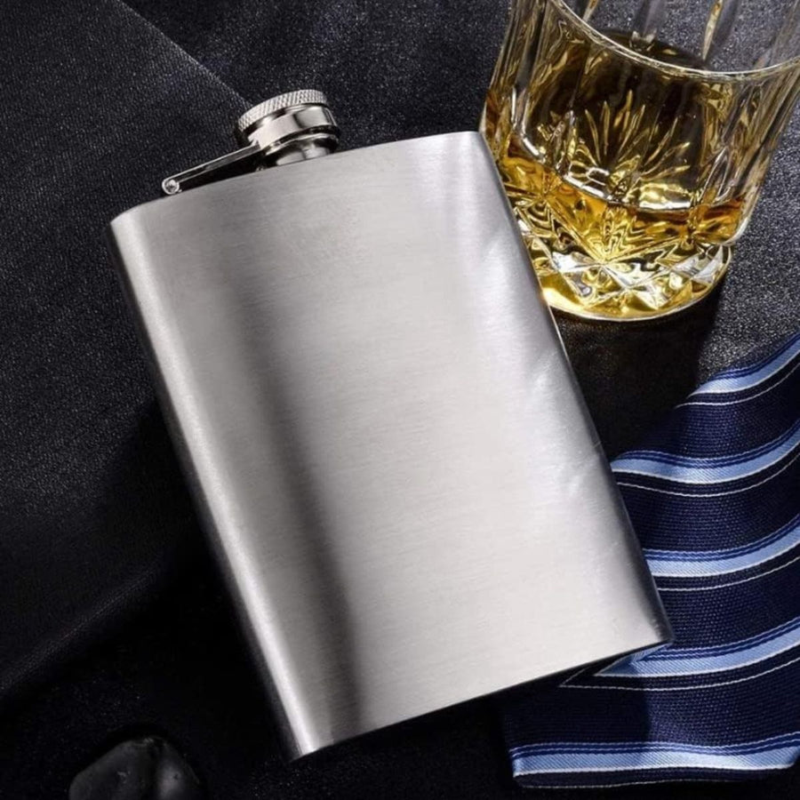 Stainless Steel Hip Flask – Leak-Proof Pocket Flask for Whisky & Spirits – Available in 1oz to 18oz Sizes