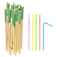 Multicolour Flexible Paper Drinking Straws – Individually Wrapped, U-Shaped, 21cm Long & 6mm Diameter