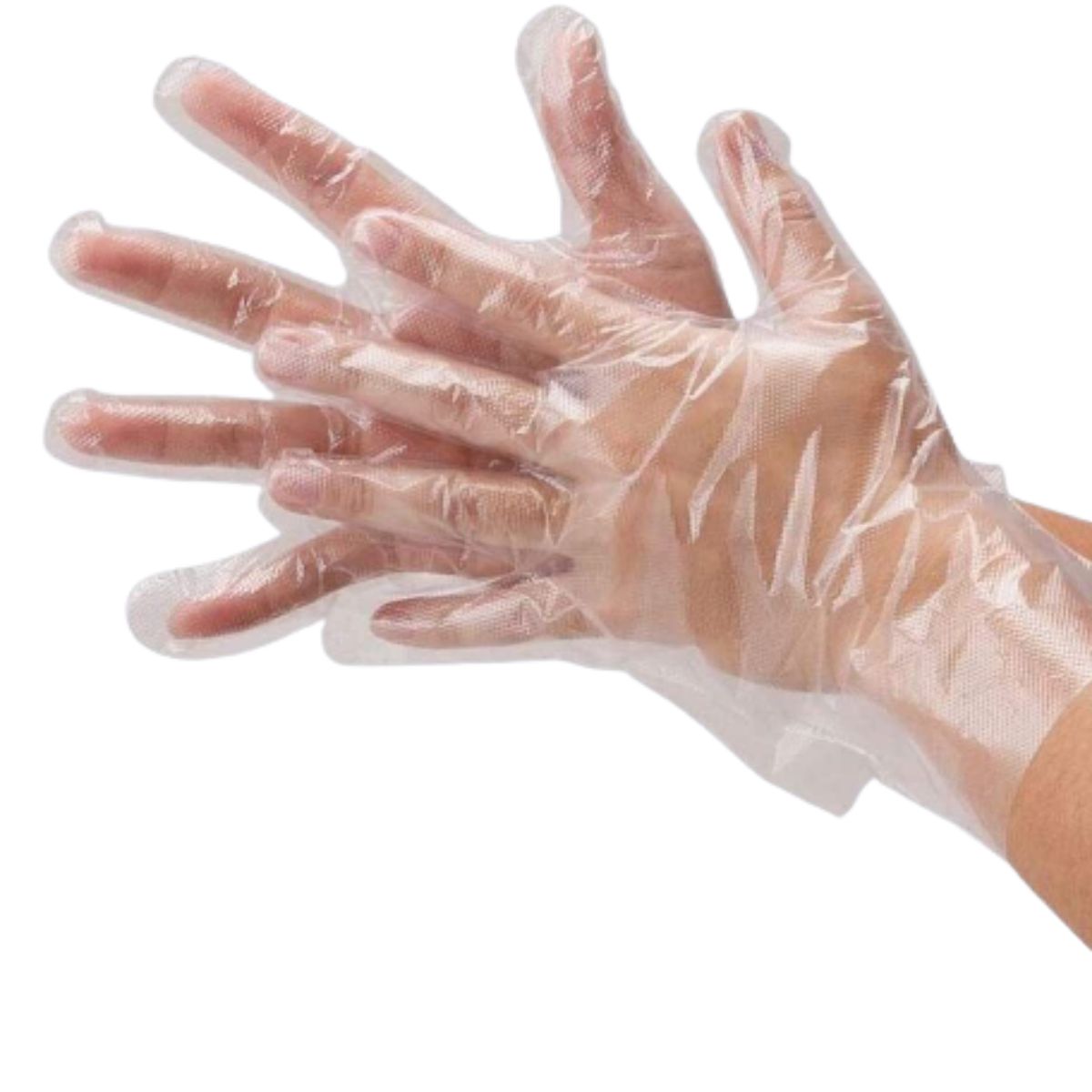 Disposable PE Gloves – Transparent Plastic, Waterproof, One Size Fits All