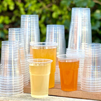 Pack of 1000 Clear Strong Plastic Pint / Half Pint Cups