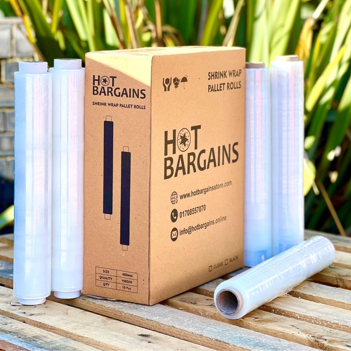 Pallet Wrap Heavy Duty Stretch Shrink Wrap Clear & Black Colour Pack of 10 / 20