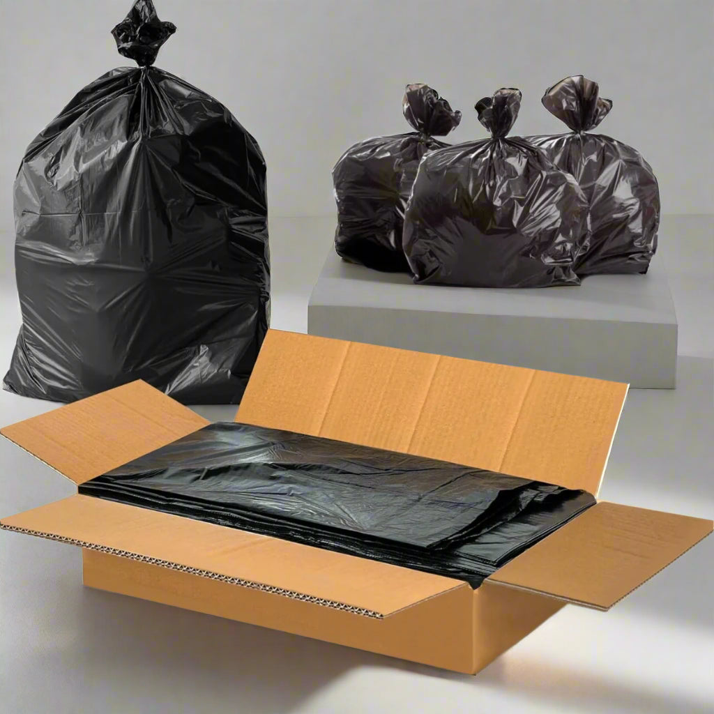 Pack of 200 Black Refuse Sacks Heavy Duty Rubbish Bin Bags Size 18" x 29" x 39''