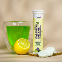 Digestive Enzyme Effervescent – Holy Basil & Green Lemon | 30 Tabs | Digestion & Gut Health Support