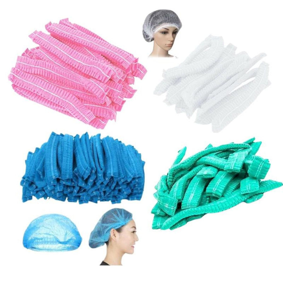 Pack of 1000 Disposable Hair Nets Non-Woven Surgical Caps – Blue, White, Pink & Green