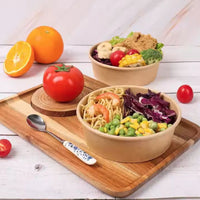 Pack of 300 Kraft Salad Bowls with Lids Size 18oz/26oz/35oz (500/750/1000ML)