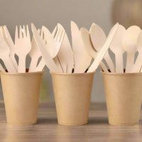 Pack of 1000 Biodegradable Wooden Cutlery Sets – Knives, Spoons & Forks