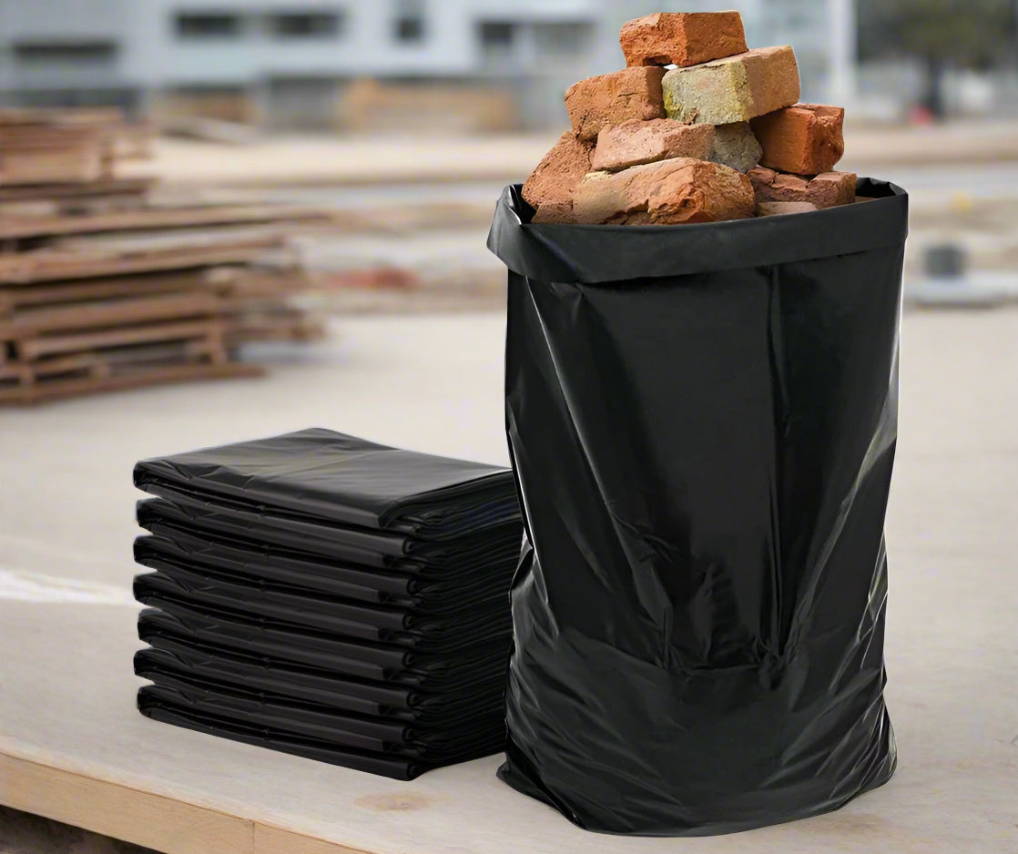 Pack of 100 Rubble Sacks Heavy Duty Garden waste Bags Blue / Black Colours Size - 32L (20" X 30")