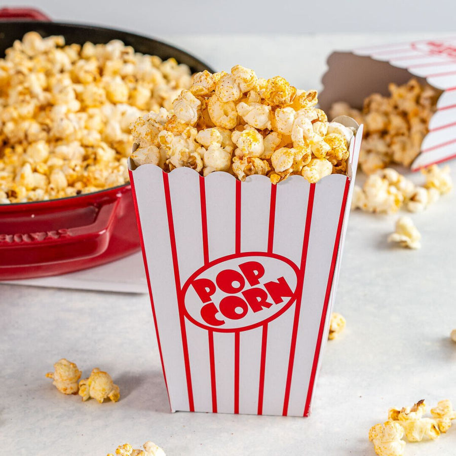 Pack of 100pcs Classic Red Striped Popcorn Boxes