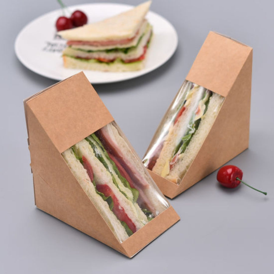 Pack of 250 Kraft Sandwich Wedges – Single & Double Size.