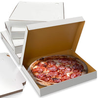 Pack of 100 Pizza Boxes – 9" & 12" Flat Cardboard Pizza Boxes (Plain White)