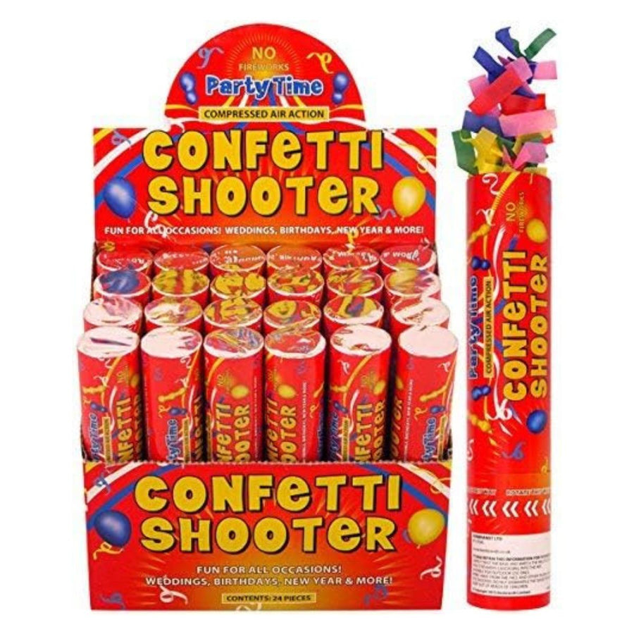 Pack of 24 - Confetti Cannons – Large 20cm Party Poppers for Weddings, New Year’s Eve, Birthdays & Celebrations – Easy Twist Launch