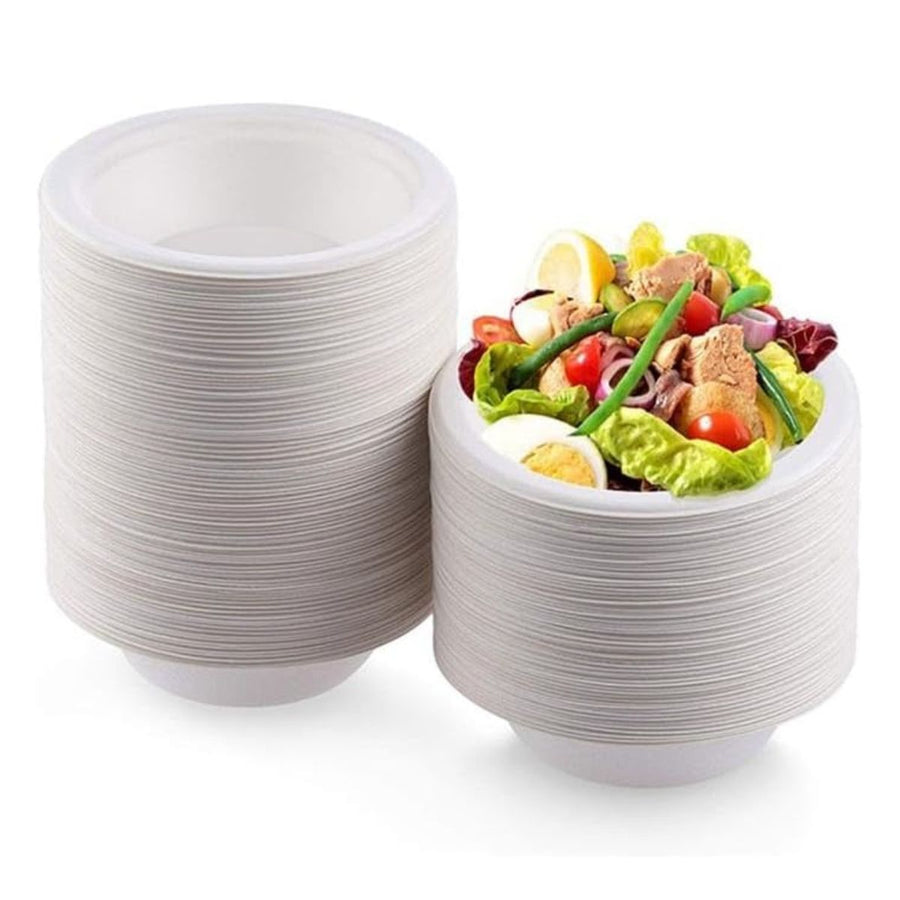 Pack 1000 Biodegradable Sugarcane Bagasse Bowls Sizes: 8oz, 12oz & 16oz.
