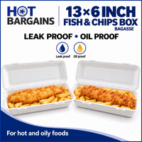 Hot Bargains — 250 X 13 x 6 inch Large FC Bagasse Box — photo 4