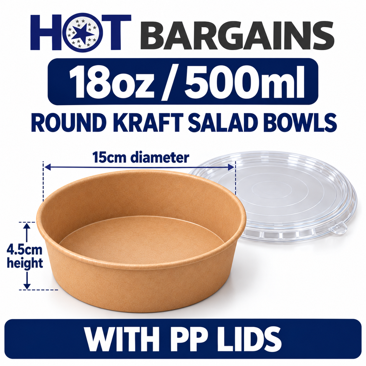 Hot Bargains — 150 X 18oz SALAD BOWL + LIDS — photo 3