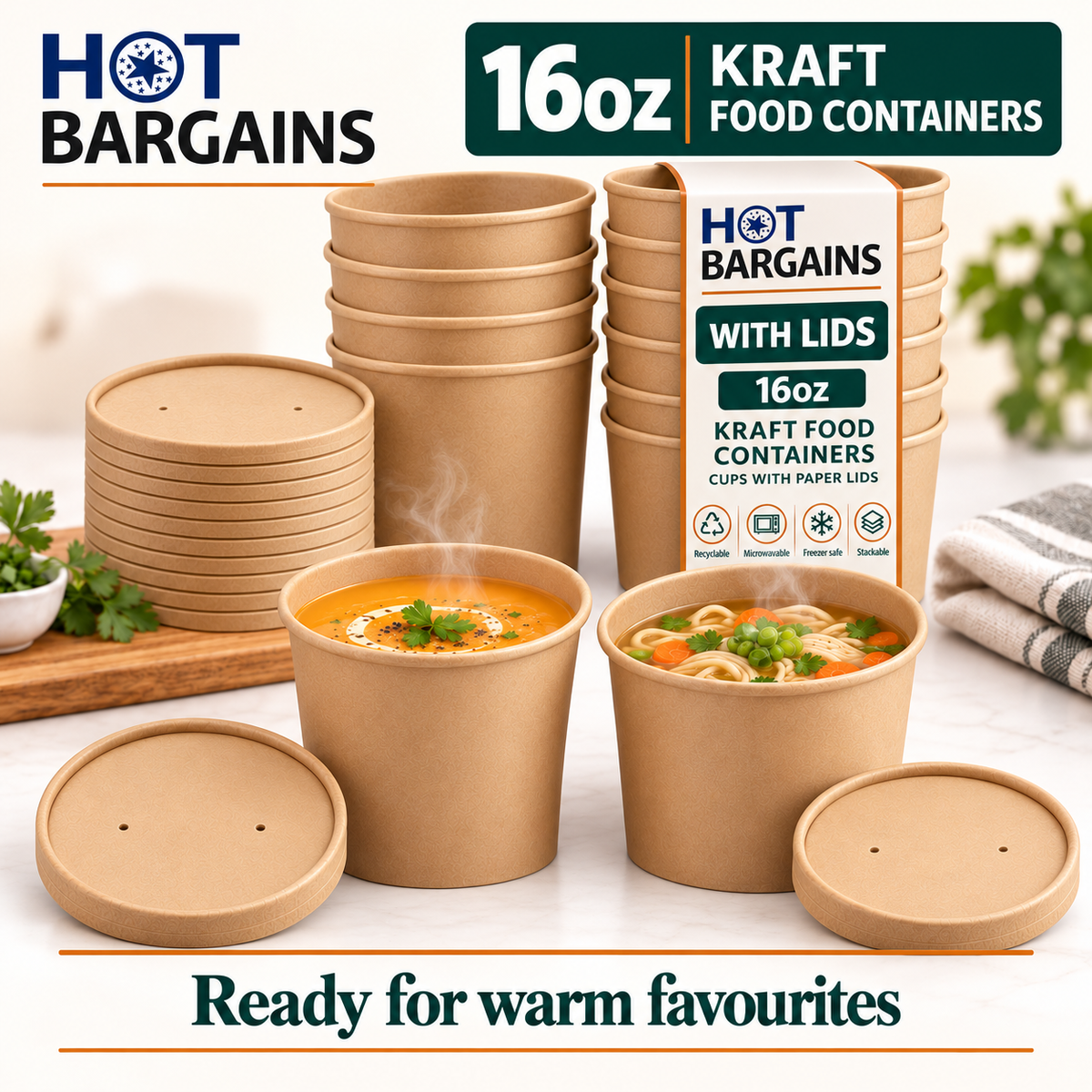 Hot Bargains — 250 x 16oz Brown Soup Cups — photo 3