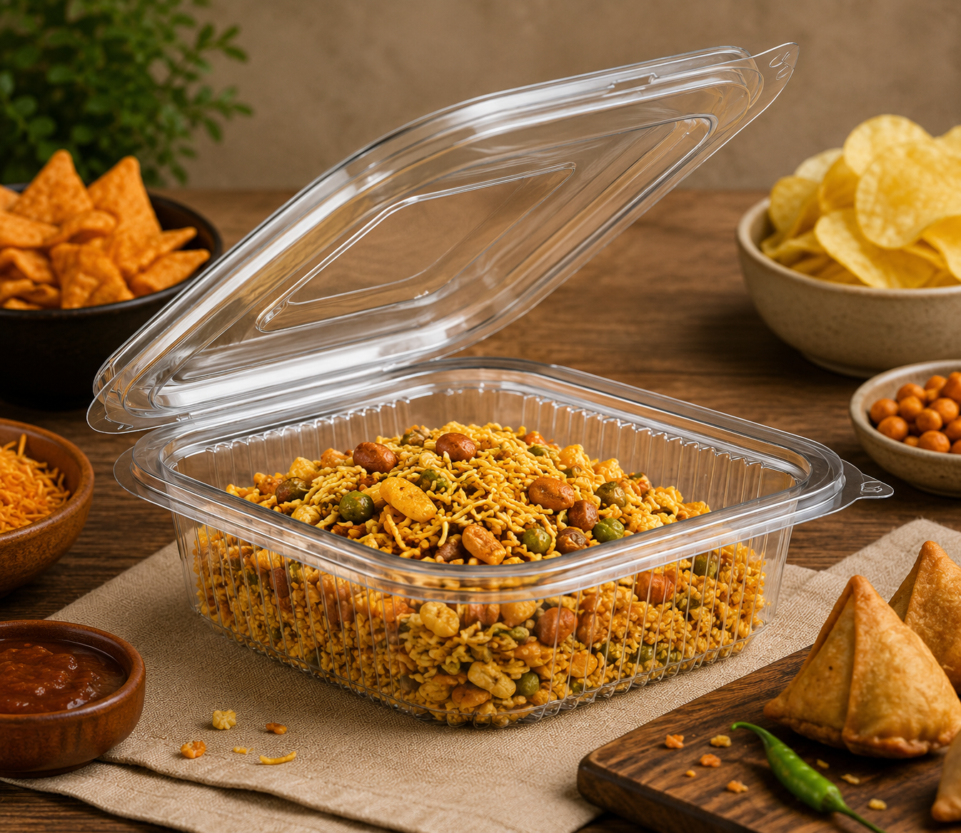 Food Containers with Clear and Reusable Hinged Lid | Takeaway Containers, Re-usable, Freezer Safe, Stackable for Brownies, Cake Slices & Dessert Portions