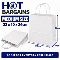 Hot Bargains — 250 X White Twisted Paper Bag - Medium — photo 2