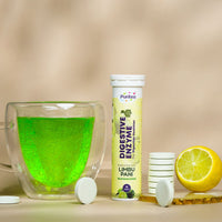 Digestive Enzyme Effervescent – Holy Basil & Green Lemon | 30 Tabs | Digestion & Gut Health Support