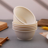 Pack of 200 Corn-Starch Disposable Round Food Bowls | Biodegradable, BPA-Free, Microwave & Freezer Safe