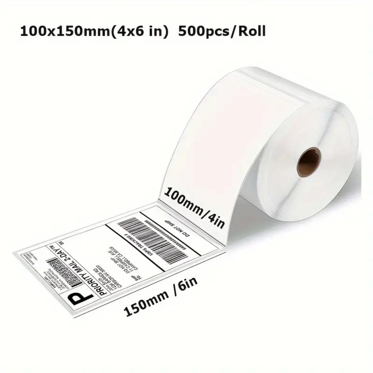 Pack of 6 / 12 Thermal Labels Rolls - 500 Labels Per Roll (4" x 6")