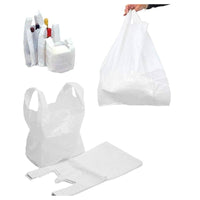 Pack of 1000 Jumbo White Vest Carrier Bags – Extra Large Size 13" x 19" x 23"