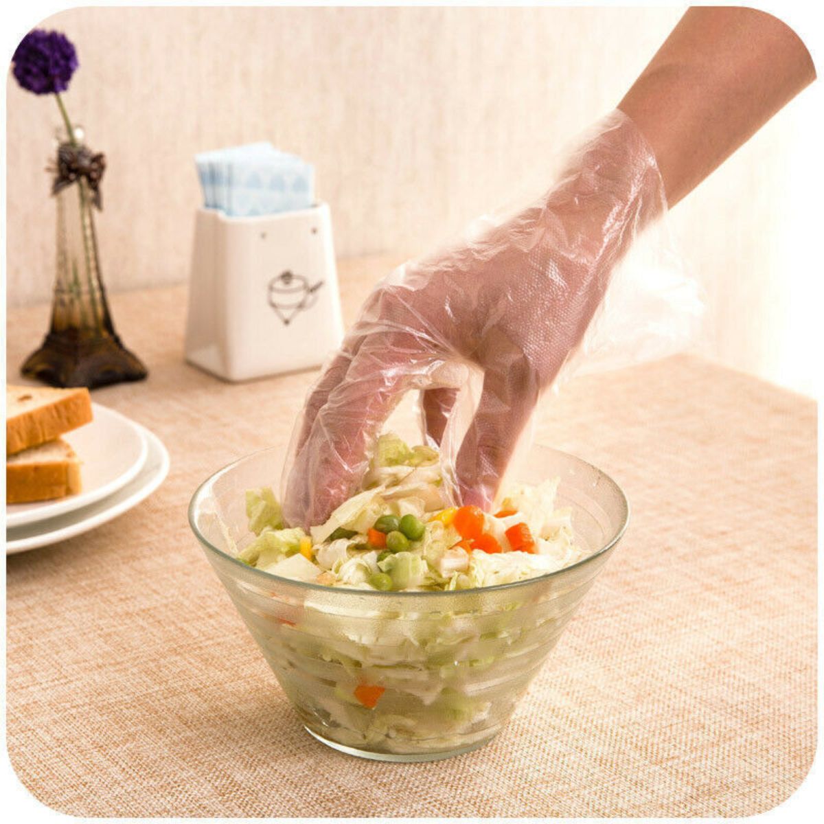 Disposable PE Gloves – Transparent Plastic, Waterproof, One Size Fits All