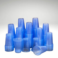 7oz Plastic Water Cups in Different Colours - Clear, White & Blue. - Pack of 1000 / 3000