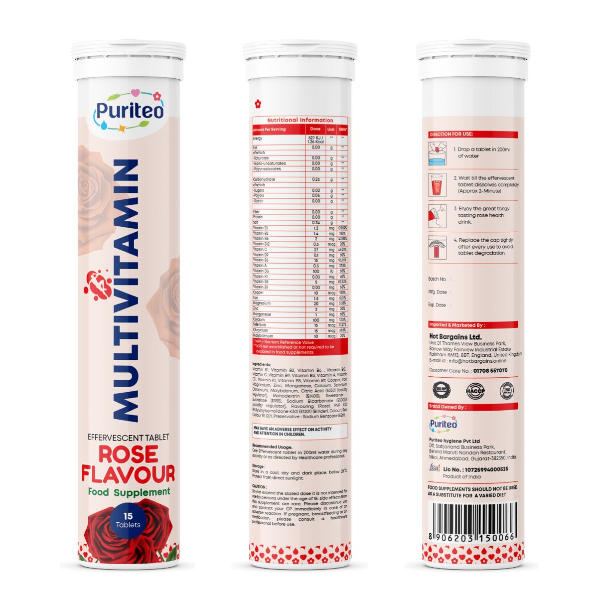 Electrolyte Effervescent – Rose & Orange | 30 Tabs | Immunity & Strength Support