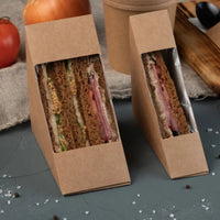 Pack of 250 Kraft Sandwich Wedges – Single & Double Size.