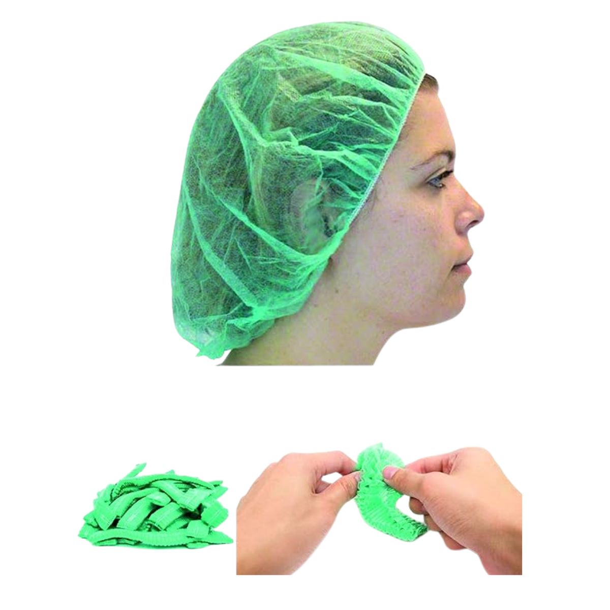Pack of 1000 Disposable Hair Nets Non-Woven Surgical Caps – Blue, White, Pink & Green