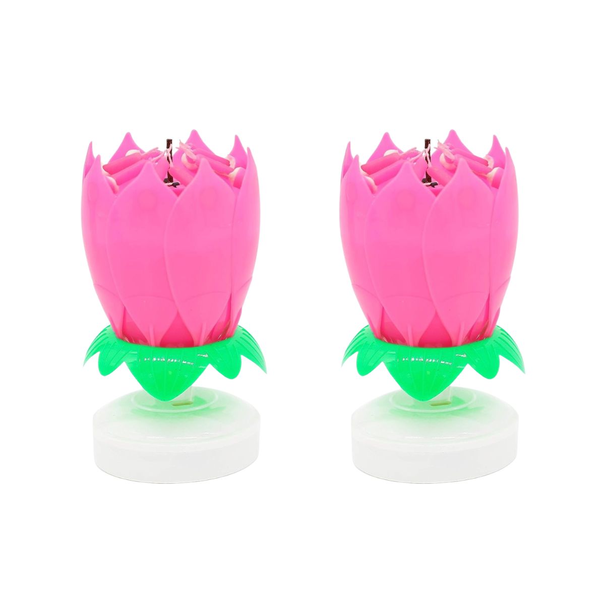 Musical Lotus Flower Birthday Candle – Rotating Candle with Music & Petal Opening