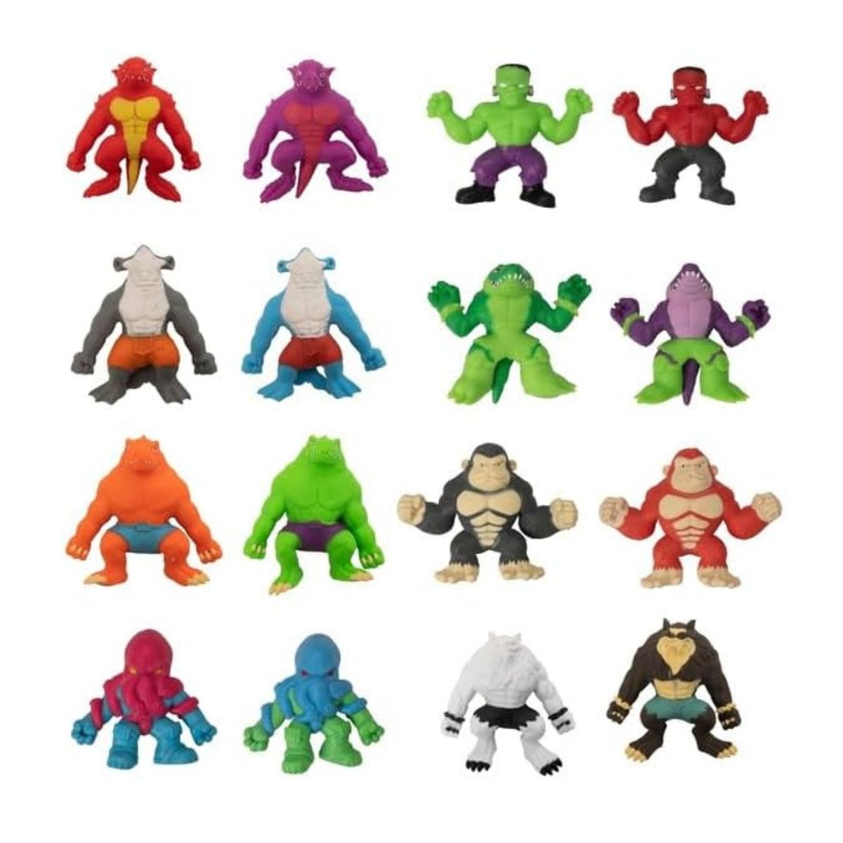 Pack of 5 Mini Stretchy Monster Figures – Stretch 3x Size! | Assorted Stretch Squad