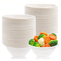 Pack 1000 Biodegradable Sugarcane Bagasse Bowls Sizes: 8oz, 12oz & 16oz.